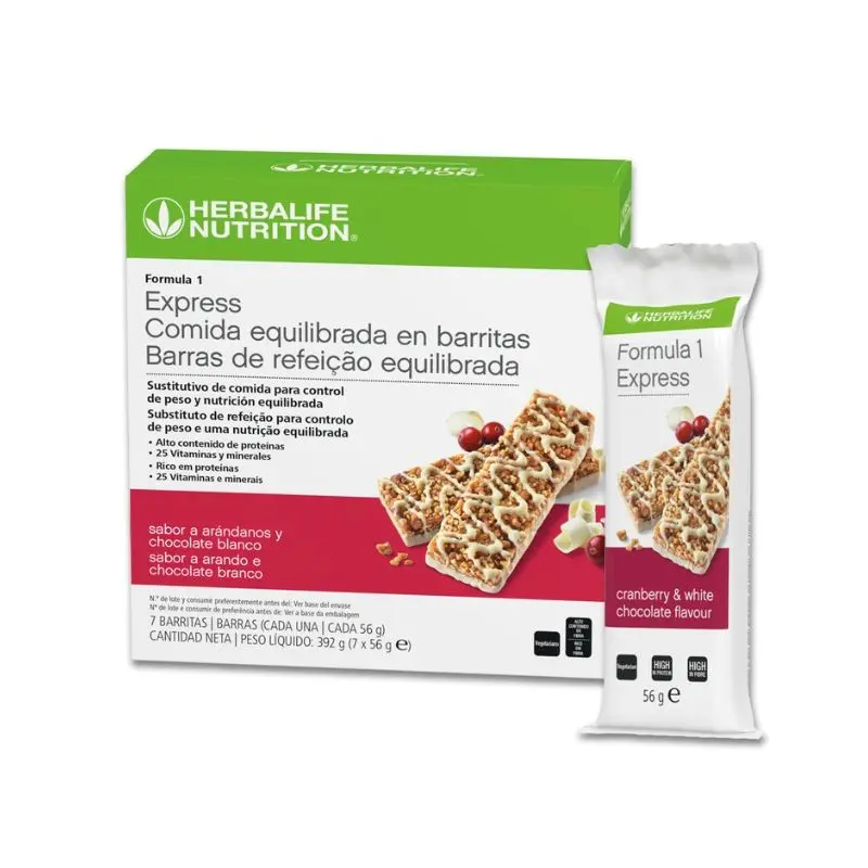 Barritas Fórmula 1 Express arándanos y chocolate blanco 1 barritas-herbalife-formula-1-express-arandanos-y-chocolate-blanco