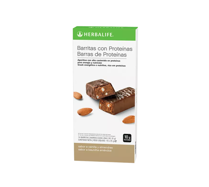 Barritas con proteínas Herbalife vainilla y almendra 1 barrita de proteina vainilla y almendra