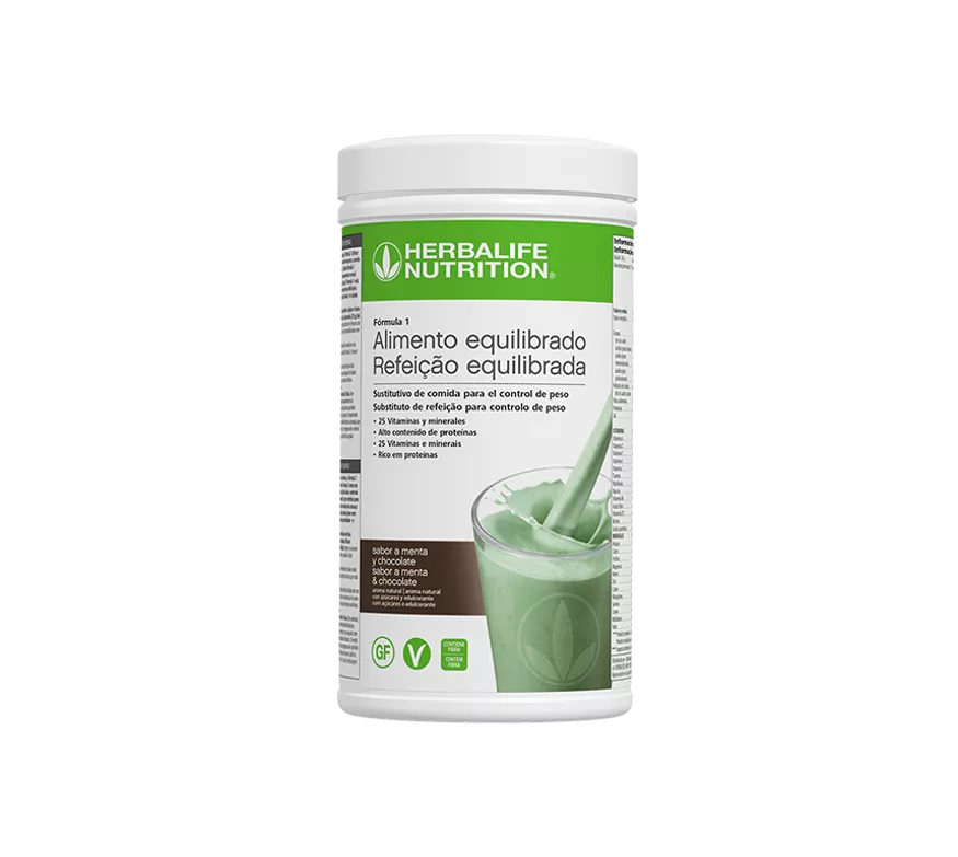Batido Fórmula 1 Herbalife menta y chocolate 1 Batido Fórmula 1 Herbalife menta y chocolate